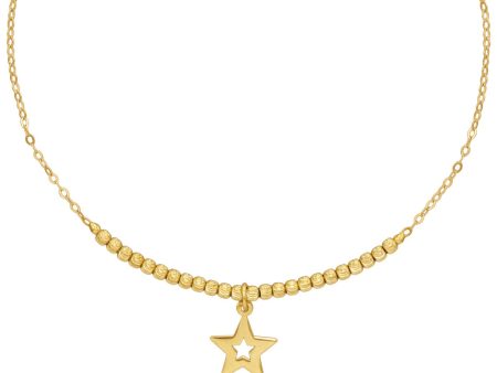 14KT Yellow Gold 17-inch Star Necklace Online now