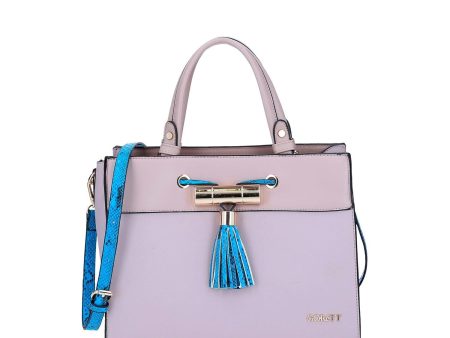 Satchel Rosa Con Asa Azul Gorett Cheap