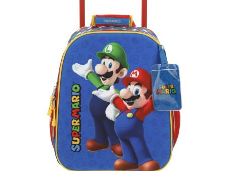 Mochila Con Ruedas Chica Para Niño Chenson Mario Bros Azul Armin Online Hot Sale