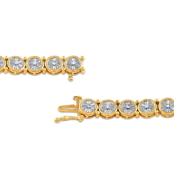 1 4 CTW Diamond 7-inch Bracelet in Gold Plated Sterling Silver Online now