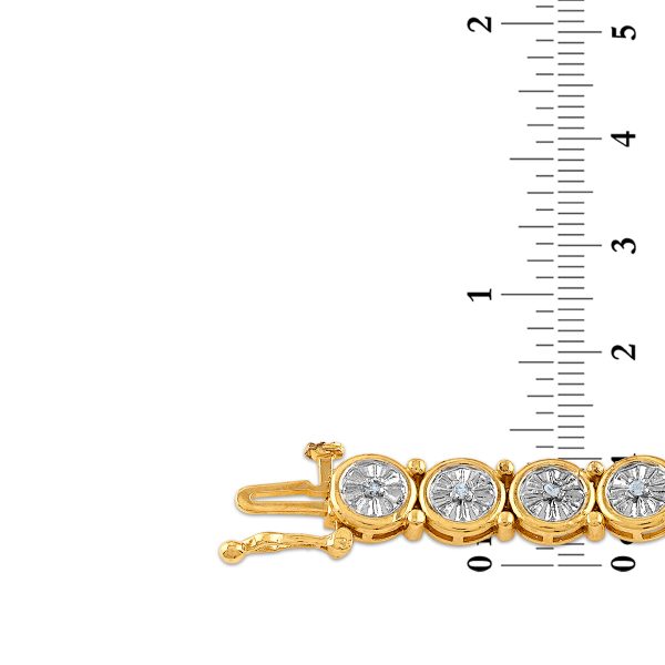 1 4 CTW Diamond 7-inch Bracelet in Gold Plated Sterling Silver Online now