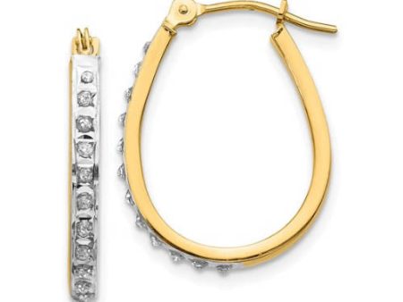 Diamond Fascination 14KT Yellow Gold 20X16MM Diamond Accent Hoop Earrings Online