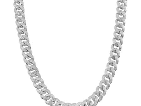 Luxe Layers Sterling Silver Round Cubic Zirconia 30-inch 11.7MM Curb Chain Hot on Sale