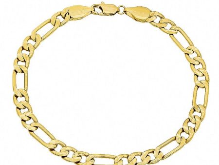 Luxe Layers 14KT Yellow Gold Plated Sterling Silver 8.5-inch 9.25MM Figaro Bracelet Discount