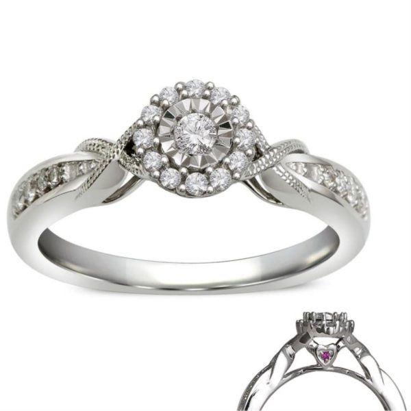 LoveSong 1 5 CTW Diamond Promise Ring in Sterling Silver Discount