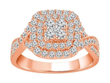 Red Hot Deal  1 CTW Diamond Engagement Ring in 10KT Rose Gold Hot on Sale